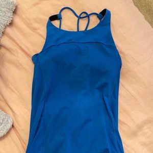 Blue Lululemon tank with built in bra size 4
